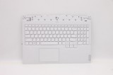 Carcasa superioara cu tastatura palmrest Laptop, Lenovo, Legion 5-15ACH6A Type 82NW, 5CB1D12364, AP1ZT000340, iluminata, alba, layout US