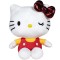Jucarie din plus Hello Kitty cu salopeta rosie, Editie aniversara, 16 cm