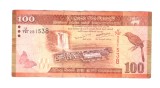 Bancnota Sri Lanka 100 rupees 24 decembrie 2019, circulata, stare buna