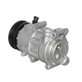 Compresor aer conditionat Ford C-MAX, 2007-2011, Focus III, 2011-2018, motorizare 1.6, benzina, rola curea 110 mm, 5 caneluri, Visteon tip: VS16