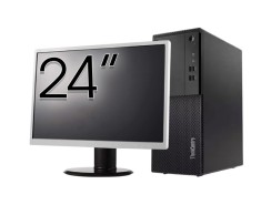 Pachet Second Hand Calculator LENOVO M710T Tower, Intel Core i3-6100 3.70GHz, 8GB DDR4, 256GB SSD, DVD-ROM + Monitor 24 Inch NewTechnology Media
