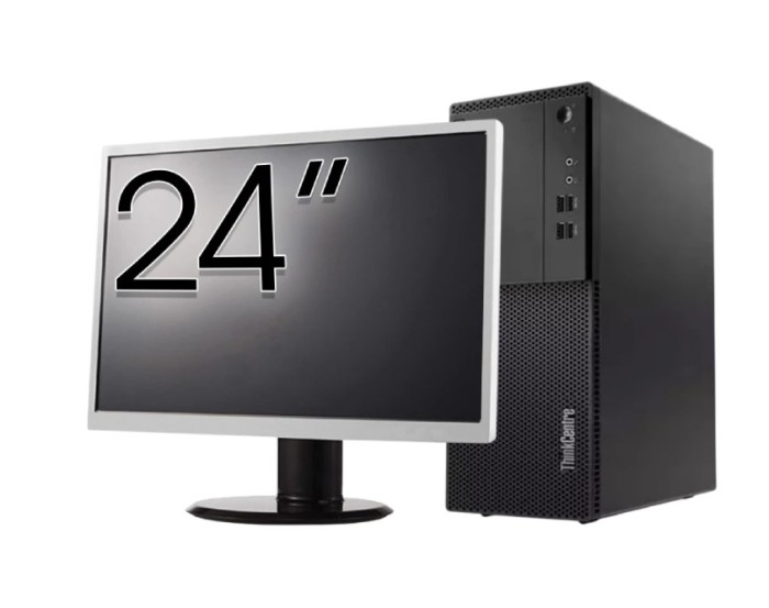 Pachet Second Hand Calculator LENOVO M710T Tower, Intel Core i3-6100 3.70GHz, 8GB DDR4, 256GB SSD, DVD-ROM + Monitor 24 Inch NewTechnology Media