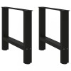 VidaXL Picioare pentru măsuță de cafea, negru, 2 buc., 60 x (42-43) cm, oțel 4013284