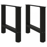 VidaXL Picioare pentru măsuță de cafea, negru, 2 buc., 60 x (42-43) cm, oțel