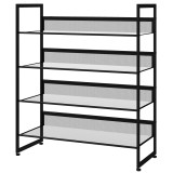HOMCOM Pantofar Suport pentru pantofi, 4 polițe, 72 cm x 30 cm x 82,7 cm, Negru | Aosom Romania
