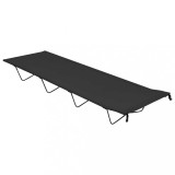 Pat de camping, negru, 180x60x19 cm, tesatura oxford si otel GartenMobel Dekor, vidaXL