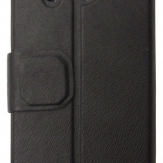 Husa tip carte cu stand neagra (cu decupaje frontale) pentru Huawei Ascend Y300 (U8833)