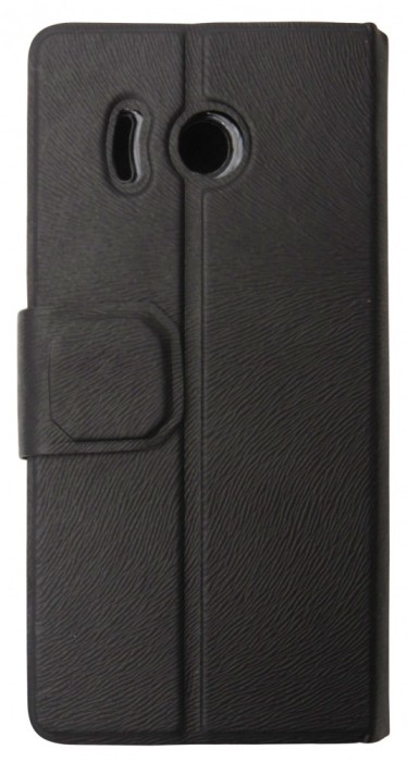 Husa tip carte cu stand neagra (cu decupaje frontale) pentru Huawei Ascend Y300 (U8833)
