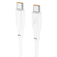 Cablu Date Si Incarcare USB-C - USB-C, HOCO X93, 60W, 1m, Alb