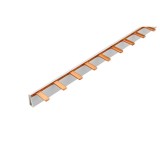 Bara punte pieptene busbar 1 pol 63A 1 metru 57 pini pentru conexiuni sigurante, Omu System