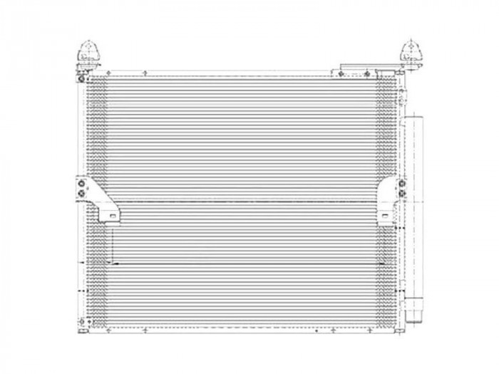 Condensator climatizare Toyota Land Cruiser FJ150, 06.2015-, motor 2.8 D-4D, 130 kw diesel, cutie automata, full aluminiu brazat, 625 (585)x530(510)x