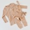 Set 3 piese: bluzita cu maneca lunga, pantaloni lungi si caciulita din bumbac organic si modal - Somon BabyCosy (Marime: 18-24 L
