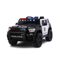 Masinuta electrica de politie, Kinderauto POLICE 911 120W 12V 7Ah premium, neagra
