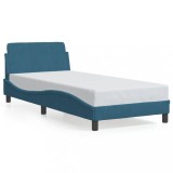 Cadru Pat Gossi Albastru 90x200 cm Catifea cu Tablie - Design Modern &amp; Elegant