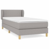 Cumpara ieftin Pat continental cu saltea, gri deschis, 80x200 cm, textil