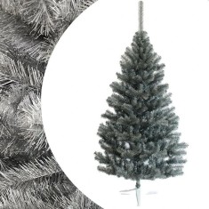 Brad artificial de craciun argintiu, imperial grey, inaltime 200 cm, suport