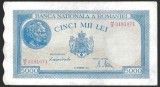 ROMANIA 5000 / 5.000 LEI 1944 - 10 OCTOMBRIE [2] Seria M/2 - 0181071 , filigran Bnr orizontal , P- 56a.1