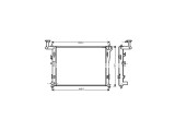 Radiator racire Hyundai Elantra, 06.2006-2011, motor 1.6, 90 kw; 2.0, 102 kw, benzina, cutie manuala, cu/fara AC, 600x451x23 mm, aluminiu/plastic,