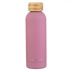 Sticlă Izotermă, Model Inox, Culoare Zmeuriu, Capacitate 0,52L, Capac Bambus