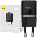 INCARCATOR retea Baseus, GaN5 Fast Charger mini 20W, 1 x USB Type-C 5V/3A, negru &quot;CCGN050101&quot; (timbru verde 0.18 lei) - 6932172625313