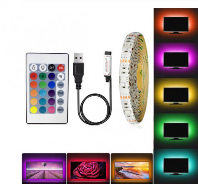 Banda LED USB pentru Iluminare multicolora Ambientala Backlight TV MyStyle RGB foto