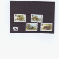 ST-202=SWAZILAND 1989- ANIMALE=MAIMUTA-PISICA-ZORILA--Serie de 4 timbre ,MNH