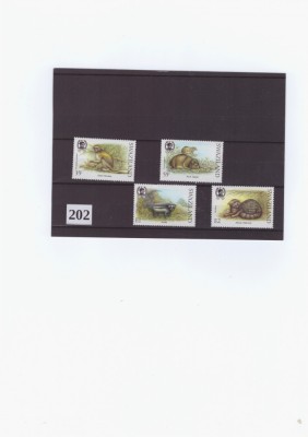 ST-202=SWAZILAND 1989- ANIMALE=MAIMUTA-PISICA-ZORILA--Serie de 4 timbre ,MNH foto