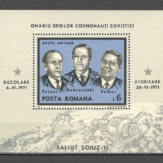 Romania.1971 Posta aeriana:Soiuz 11-Bl. ZR.416