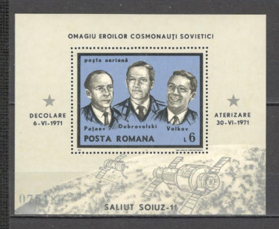 Romania.1971 Cosmonautica:Soiuz 11-Bl. TR.337 foto