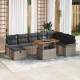 Cumpara ieftin Set de canapele pentru grădină 9 pcs Gri poliratan