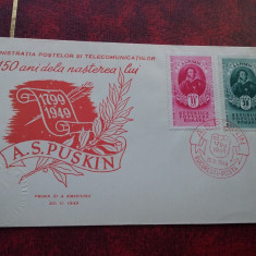 1949-150 ani Puskin-Mi=1187-1188-FDC