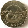 BERMUDA 1 DOLLAR 1987,( 50th Anniversary of Commercial Aviation.), RARA, America de Nord, Cupru-Nichel