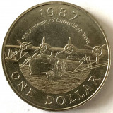 Cumpara ieftin BERMUDA 1 DOLLAR 1987,( 50th Anniversary of Commercial Aviation.), RARA, America de Nord, Cupru-Nichel