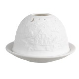 Cumpara ieftin Candela portelan alb Village 12x8 cm