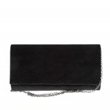 Clutch negru cu bareta din lant