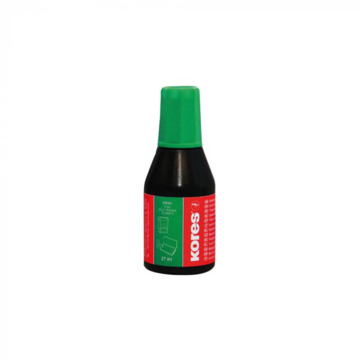 Tus Stampila Verde Kores, 27 ml, Rezistent la UV, Tus pentru Stampila, Tusuri pentru Stampila, Tus Verde Stampila, Tus pentru Stampila Verde, Tus pent