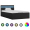 Gossi cadru pat hidraulic lada cu led gri inchis 100x200cm textil