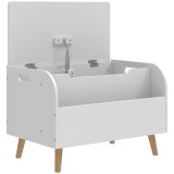 AIYAPLAY Cufăr pentru jucării copii, cufăr de depozitare pentru copii, capac rabatabil și compartiment deschis, 60x40x43cm, alb | Aosom Romania