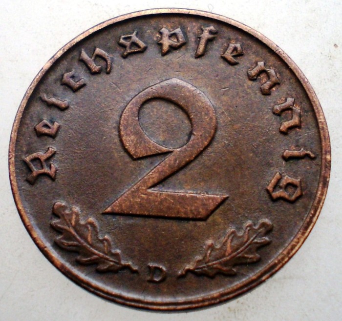 2.814 GERMANIA 2 REICHSPFENNIG 1938 D