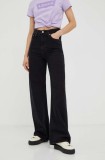 Levi&#039;s jeans RIBCAGE WIDE LEG femei, culoarea negru A6081.0001