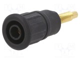 Conector banană 4mm soclu 32A 1kV neagră cu filet ST&Auml;UBLI