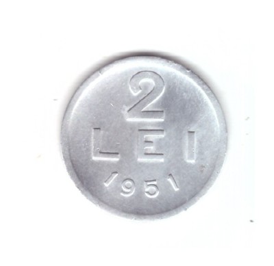 Moneda 2 lei 1951, stare foarte buna, curata foto