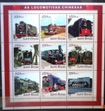 GUINEA-BISSAU 2001 - LOCOMOTIVE CHINEZESTI. BLOC MNH, DG10, Nestampilat