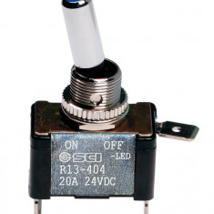 Intrerupator basculant cu LED 2 terminale 12V - 20A - Albastru Garage AutoRide
