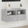 VidaXL Comodă TV de perete, gri beton, 60x30x30 cm, lemn prelucrat