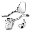 Oglinzi Moto Schelet Chopper Naked Cruiser ATV Scuter, Filet 10mm + Adaptor 8mm, Design Universal