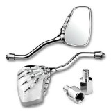 Oglinzi Moto Schelet Chopper Naked Cruiser ATV Scuter, Filet 10mm + Adaptor 8mm, Design Universal