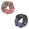 Set Elastice Păr Femei, Textile, 2 Bucăți, Roz Floral, Gri Floral, Oem