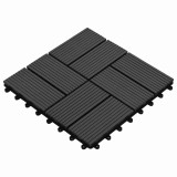 vidaXL Plăci pentru Deck 11 pcs Negru 30 x 30 cm Lemn compozit 42046676