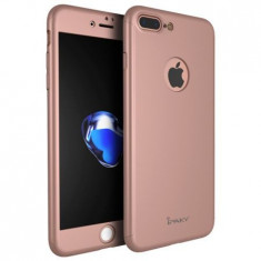 Full Cover 360° fata,spate,geam sticla IPAKY pentru iPhone 7 Plus rose gold